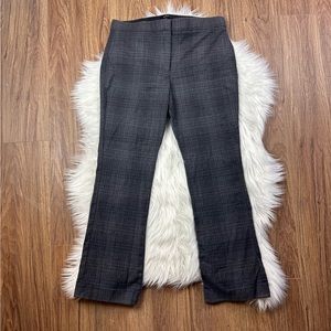 Theory Erstina Soft Plaid Wool Crop Flare Pants